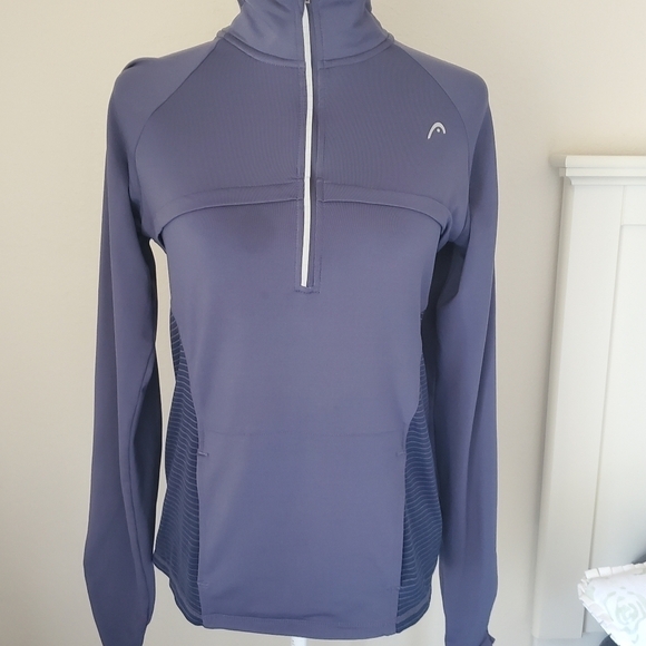 Head Quarter Zip Athletic Top with Ruched Back and Sleeves - Picture 2 of 13
